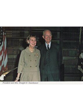 Vintage Postcard President & Mrs. Dwight D. Eisenhower Presidential Library 1967